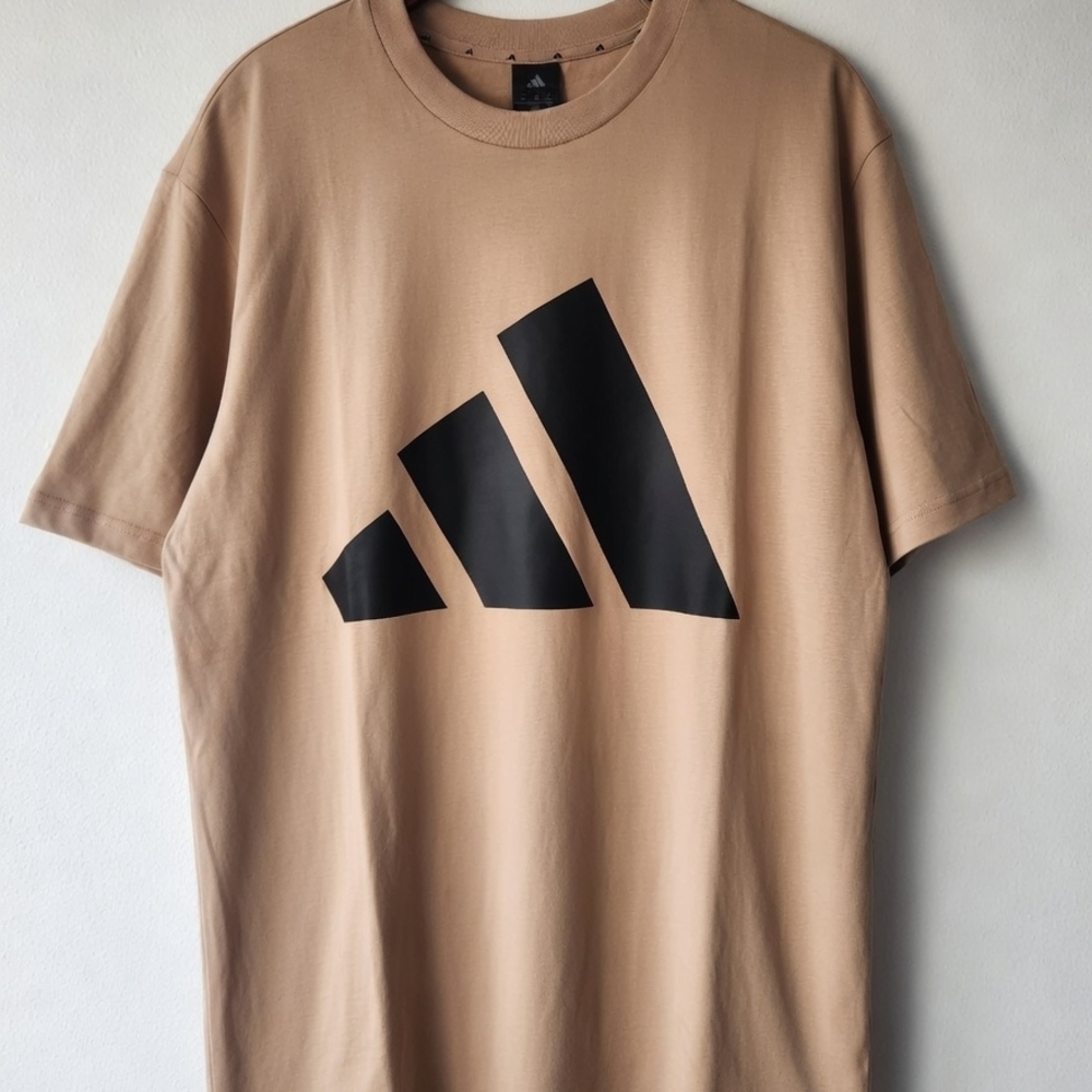 Adidas Men’s Beige Logo Crewneck T-Shirt